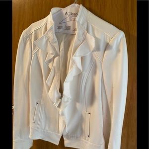 White House Black Market ruffle front jacket